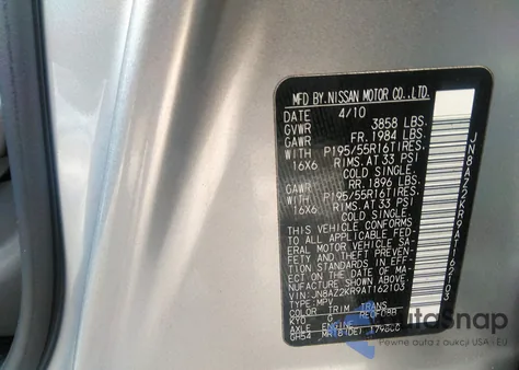 2010 Nissan Cube 1.8Sl z USA, uszkodzony, nr VIN JN8AZ2KR9AT162103